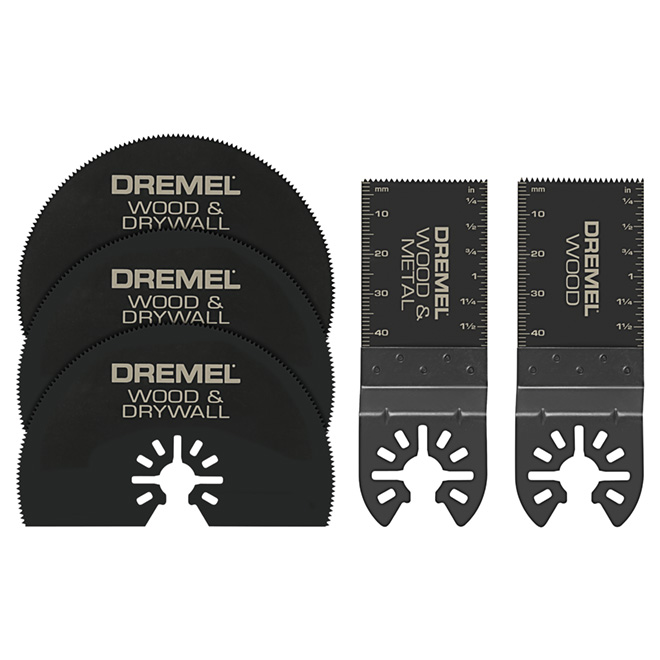 Ensemble d'accessoires pour outils oscillants Dremel Multi-Max, bimétal,  noir, paquet de 5 MM389