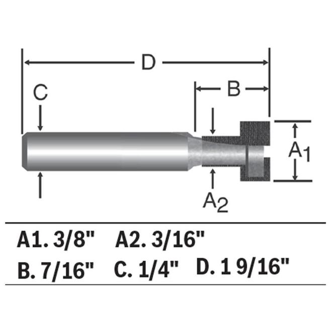 Bosch 3 8 in x 3 16 in Carbide Tipped Keyhole Bit