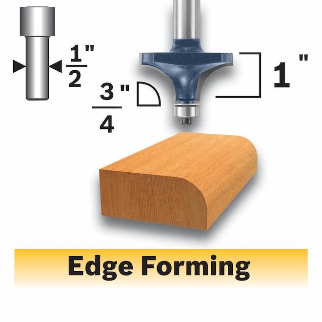 Bosch Carbide-Tipped Roundover 2-Flute Edge Forming Bit