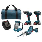Ensemble de 4 outils sans fil, 18 V, bleu