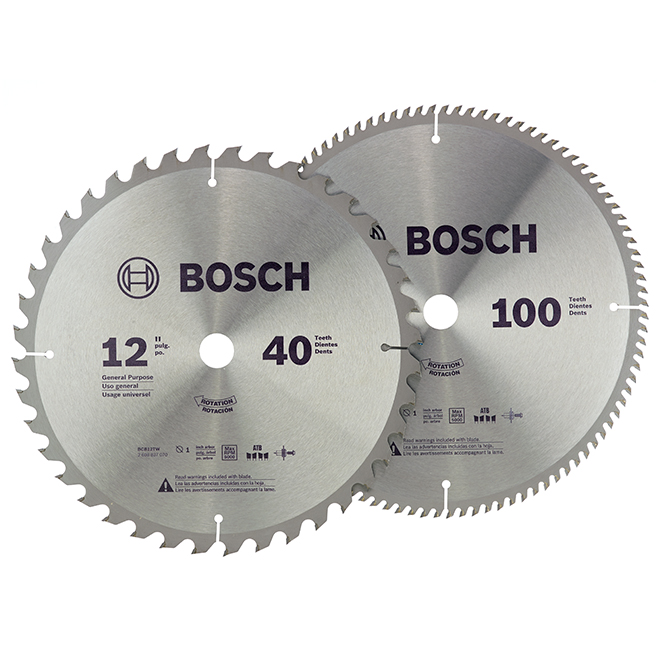 Bosch Circular Saw Blade - Carbide Steel - 100 Fine Teeth - 12-in dia