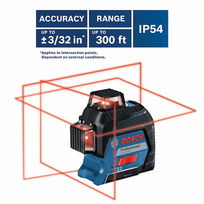 Red Laser Level - 200-ft - Three 360° Planes