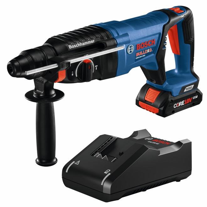 Image of Bosch | Bulldog 1-In Cordless Rotary Hammer Drill 890 RPM 360° Side Handle And Variable Speed | Rona