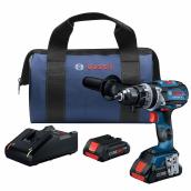 Bosch 18V Brushless 1/2-in Hammer Drill/Driver Kit with 2 CORE18V 4.0 Ah Compact Batteries