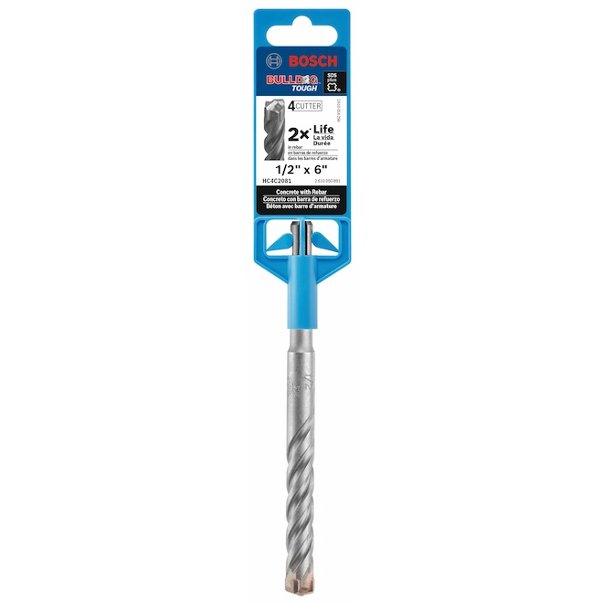 Bosch 1/2 x 6-in Bulldog Steel Hammer Drill Bit, 1 unit