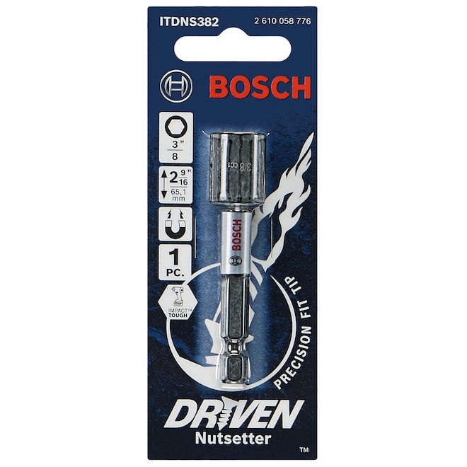 Bosch Magnetic Steel Impact Nutsetter Bit - 3/8 x 2-9/16-in