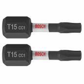 Bosch Steel 1-in T15 Impact Driver Bits - Hex Shank - 2 Pieces