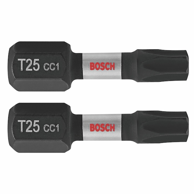 Bosch Steel 1-in T25 Impact Driver Bits, Hex Shank - 2 Pieces