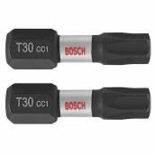 Bosch 1-in T30 Impact Driver Bits - Steel - Hex Shank - 2 Pieces