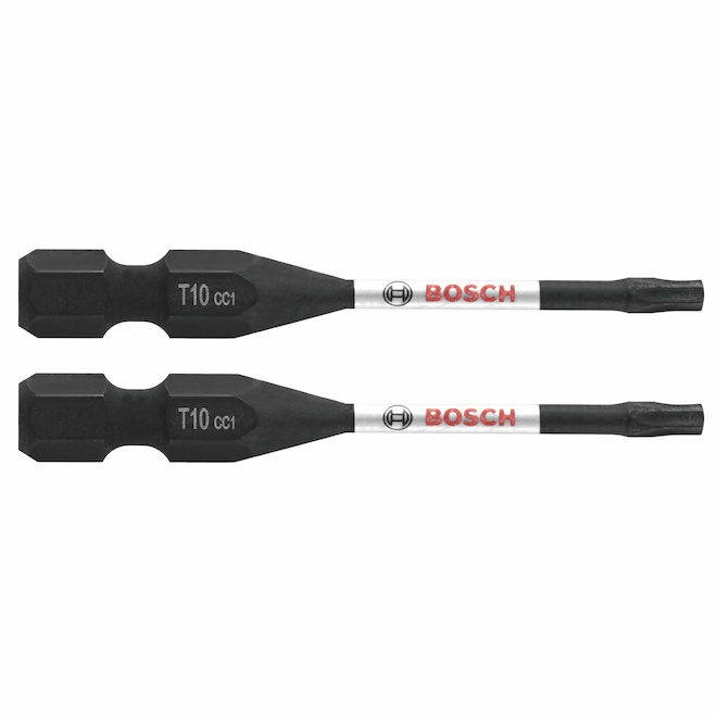 Bosch 2-in Impact Driver Steel Bits - T10 - Hex Shank - 2 PCS