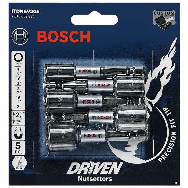 Bosch Steel 2-9/16-in Driven Nut Setter Set - 5 PCS