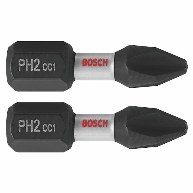 Bosch Impact Driver 2 Phillips 1 in 2 Bit Set Steel Hex Shank