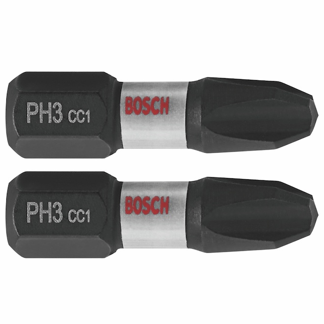 Bosch Impact Driver 1-in Steel #3 Phillips 2-Bit Set - Hex Shank