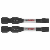 Jeu de 2 embouts Torx nº 30 en acier 2 po pour perceuse-visseuse à chocs Bosch, tige hexagonale