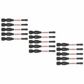 Bosch 15-Piece 2-inch #2 Square Tipped Impact Screwdriver Bit Set - Steel - Hex Shank