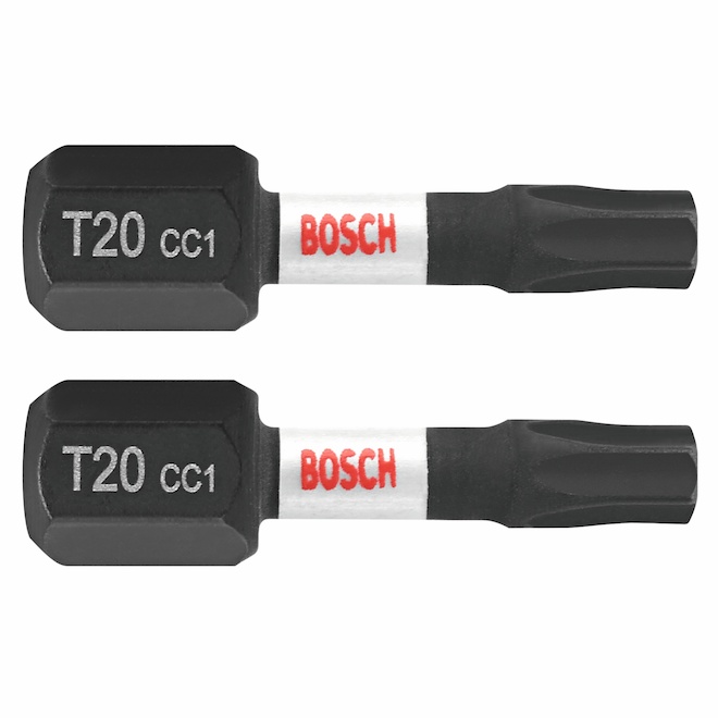 Bosch Impact Driver 1-in Steel #20 Torx Tip Screwdriver Bit Set - Hex Shank - 2 PCS