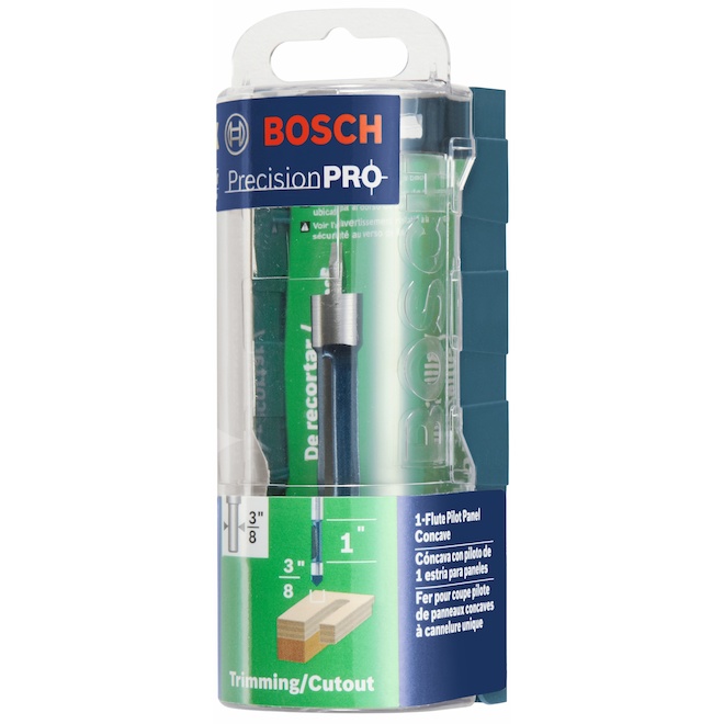 Bosch Carbide-Tipped Single-Flute Pilot Panel Concave Router Bit 3/8-in x 1-in