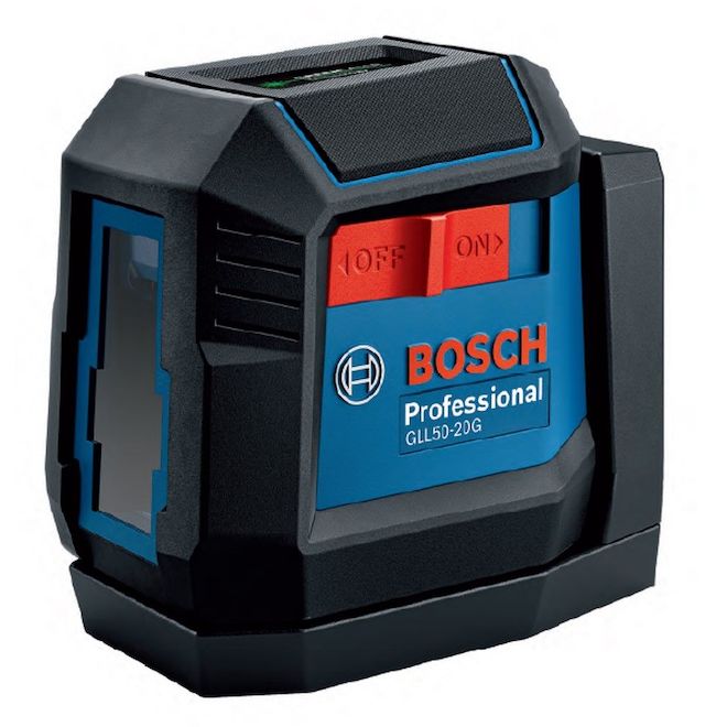 Laser en croix Bosch à nivellement automatique avec support, faisceau rouge  50 pi GLL50-20
