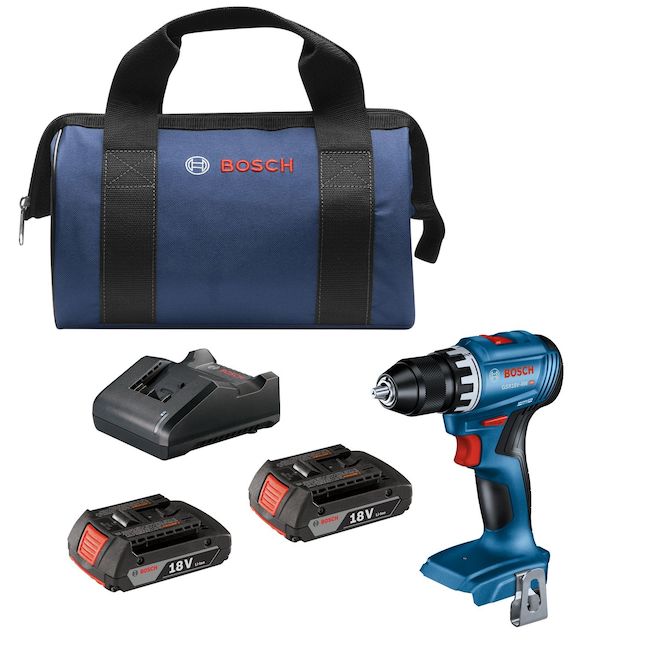 Bosch 18 V Compact Brushless 1/2-in Drill/Driver Kit with 2 SlimPack Batteries