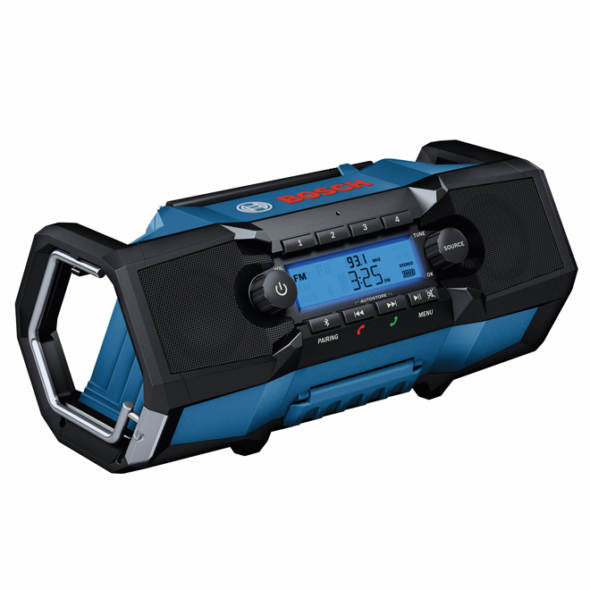 Radio de chantier sans fil Bosch 18 V avec Bluetooth, AUX IN et port USB