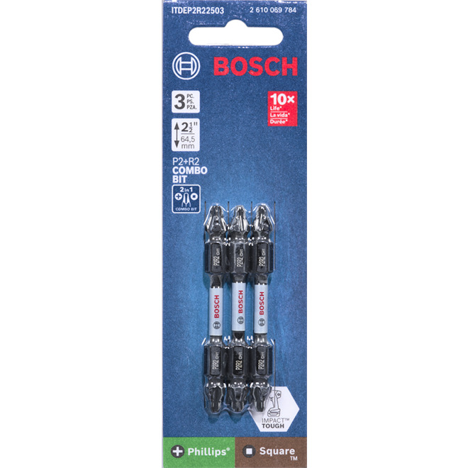 Bosch Impact Tough 3-Pack 2.5-in Hex Double Ended Driver Bits