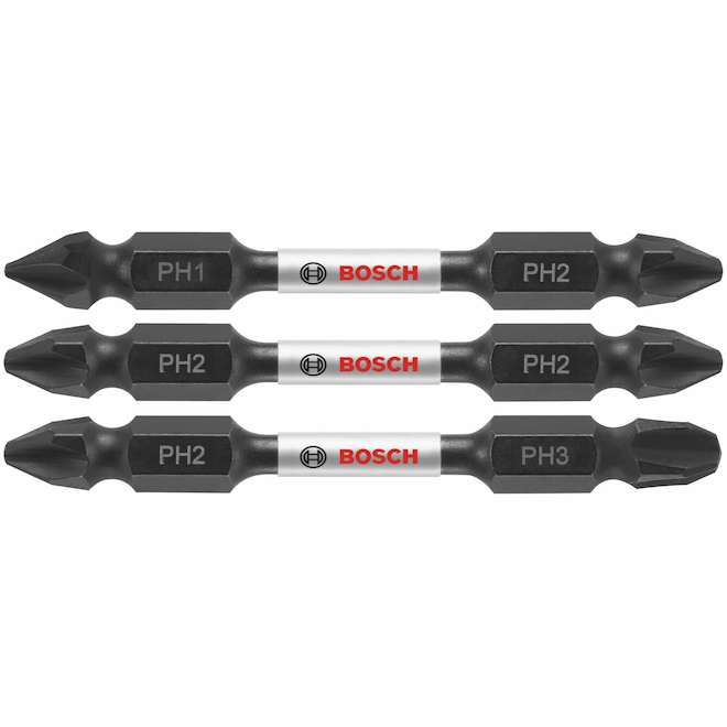 Bosch Impact Tough 3-Pack #1/2/3 2.5-in Hex Double Ended Driver Bits