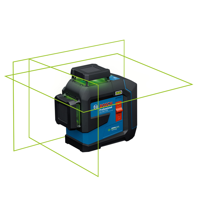 Bosch 3.7 V 360-Degree Cross-Line Self-Level Three-Plane Laser - Green Beam