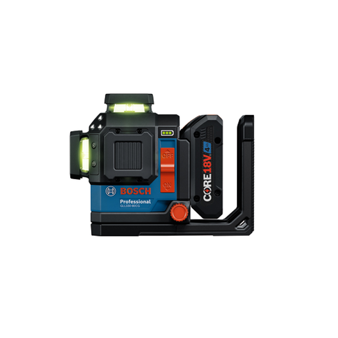 Bosch 18V 360-Degree IP65 Cross-Line Self-Level Three-Plane Laser - Green Beam