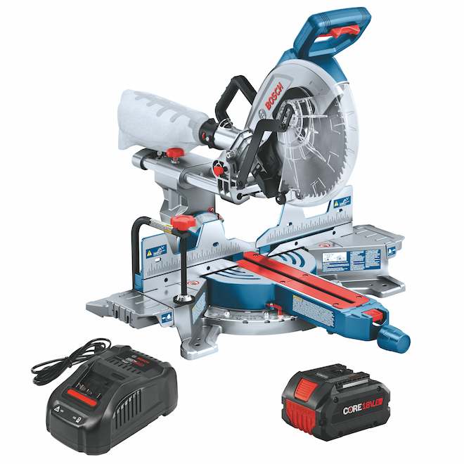 Bosch Compact Sliding Miter Saw Cordless 10-in with Charger and Battery