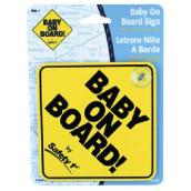 Safety 1st Baby On Board Car Sign - Yellow/Black - Plastic - Suction Cup Attachment
