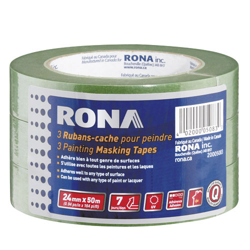 RONA Paint Masking Tape - UV Resistant - Green - 3 Per Pack - 164-ft L x  15/16-in W 1509-33