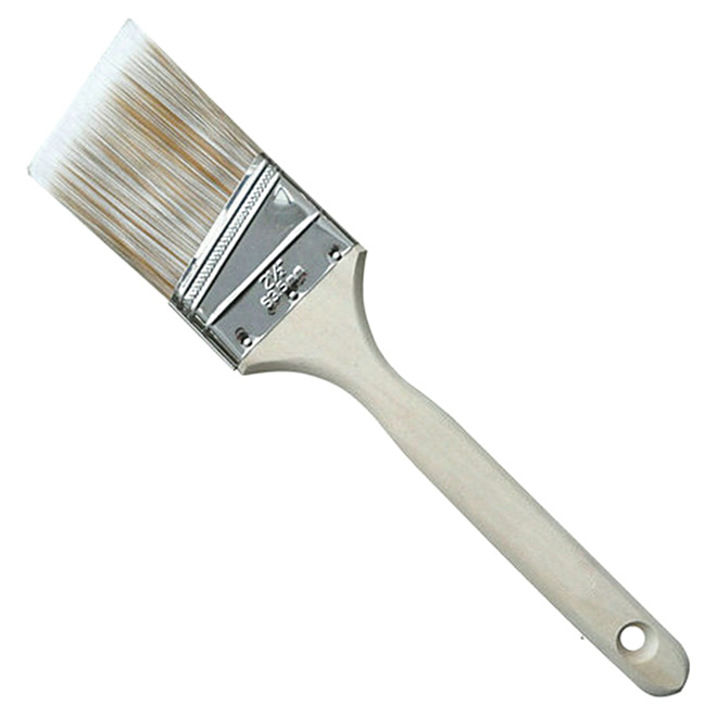 Pinceau à peinture Rona, synthétique, angulaire, manche en bois, 2 1/2 po l.