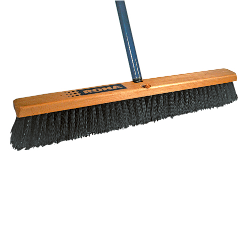 Rona Exterior Push Broom - Multi-Surface - Wet/Dry - 54-in L Metal Handle x 24-in W Wooden Head