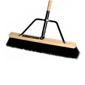 Rona X-Pert Contactor Exterior Push Broom - Metal Support Braces - PVC Fibre Bristles - 60-in L Wooden Handle