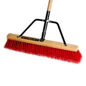 Rona X-Pert Contractor Broom - PVC Fibre Bristles - For Indoor Use - Brown and Red - 24-in W Head x 60-in L Handle