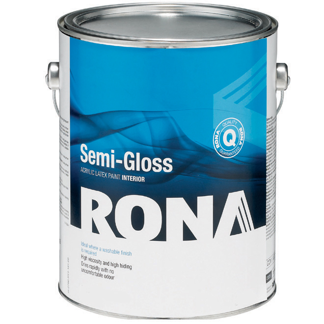 RONA Interior Paint - Acrylic Latex - Semi-Gloss - Natural White - 3.7-L