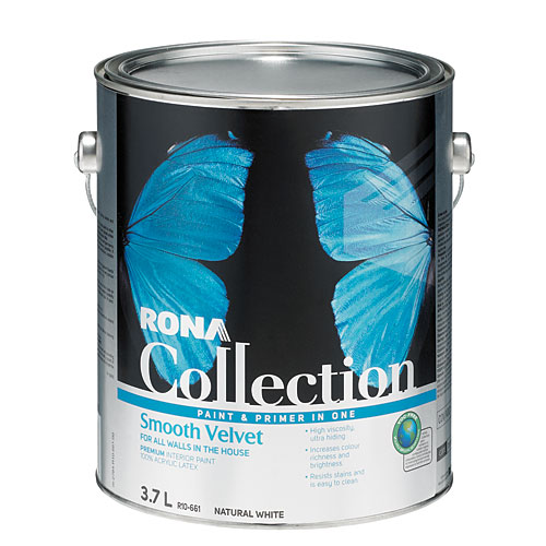 RONA Collection Interior Latex Paint and Primer - Smooth Velvet - 3.7-L - Natural White