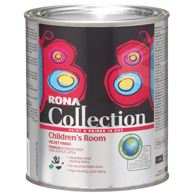 Rona Children's Room Interior Acrylic Latex Paint and Primer in One VOCFree Velvet