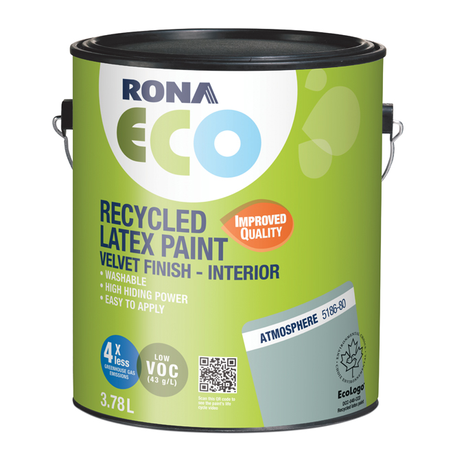 RONA ECO Recycled Interior Paint Latex 3 78 L Velvet Finish   20135147a L 