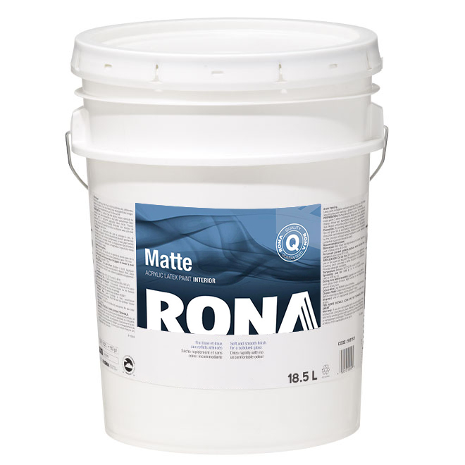 RONA Interior Acrylic Paint Matte Finish 18.5 L Natural White RONA