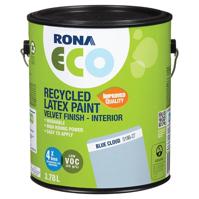 RONA Recycled Latex Paint - Velvet Finish - Blue Cloud - 3.78 L 5186 ...
