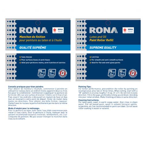 Rona | Mini Roller Cover Refill - Trim Coaters - 3-In W - Lint Free - Woven Fabric Fibre