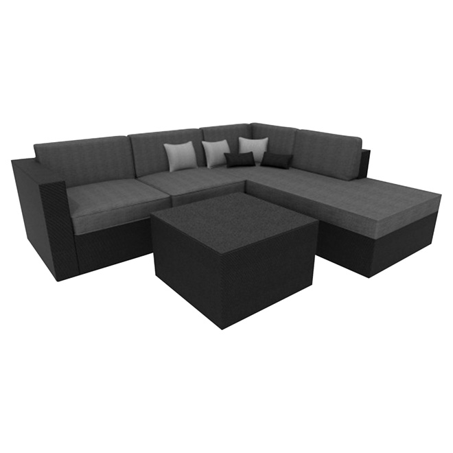 Patio Sectional Seating Set Soho Grey Black 3 Pieces Rona Patio Sectional Seating Set Soho Grey Black 3 Pieces