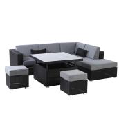 Style Selections Soho Patio Sectional Seating Set - Grey/Black - 6 Seats