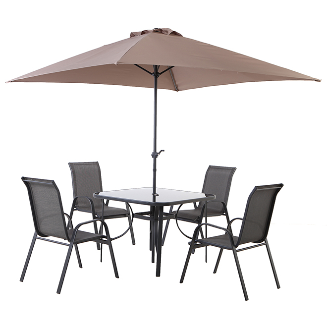Uberhaus Patio Dining Set Florence Grey 4 Places Rona