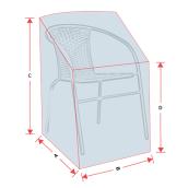 Housse pour chaise de patio, polyester, gris