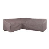 Housse pour canapé d'angle de patio, polyester, gris