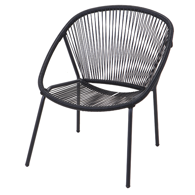 Style Selections Outdoor Stacking Chair, Black Wicker Stacking Chairs