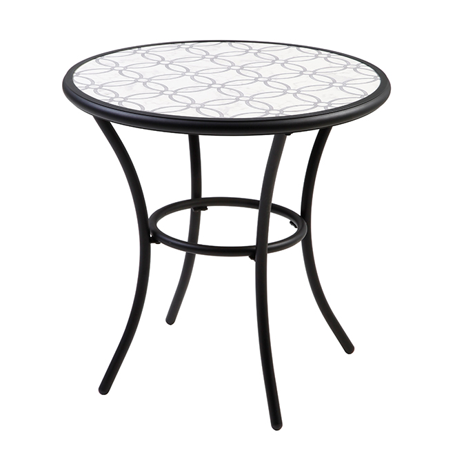 Style Selections Melrose 28-in Black Steel Round Bistro Table
