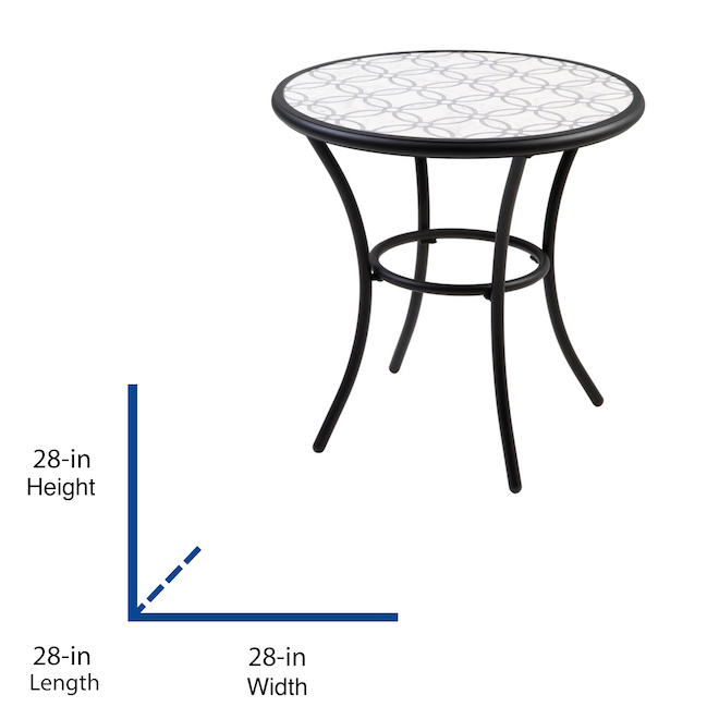 Style Selections Melrose 28-in Black Steel Round Bistro Table